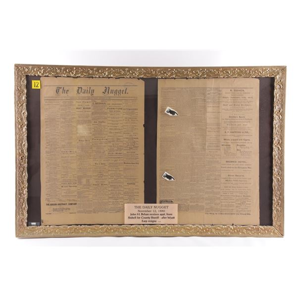 Earp Resigns Sheriff Original Tombstone Paper RARE