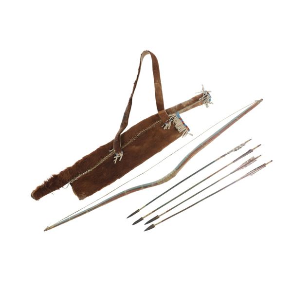 19th-Cent. Comanche Bowcase, Quiver, Arrows & Bow