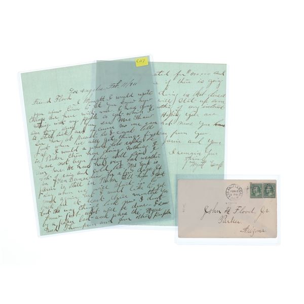 Ca. 1911 Wyatt Earp Signed & Dictated Flood Letter