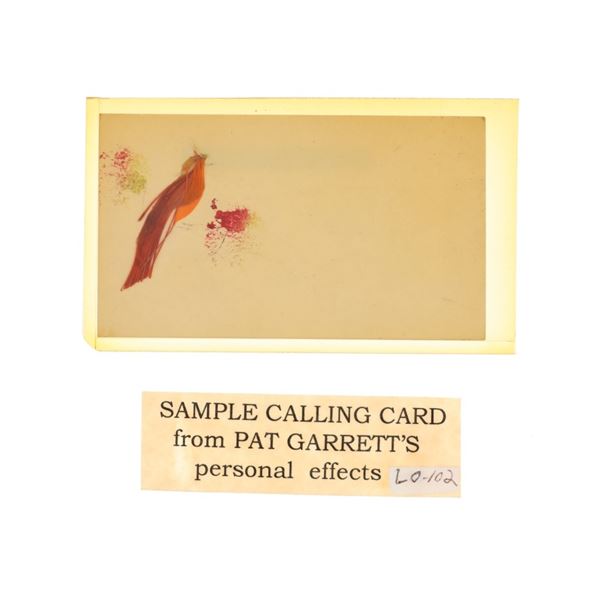 Sheriff Pat Garrett Calling Card, c. 1880 to 1906
