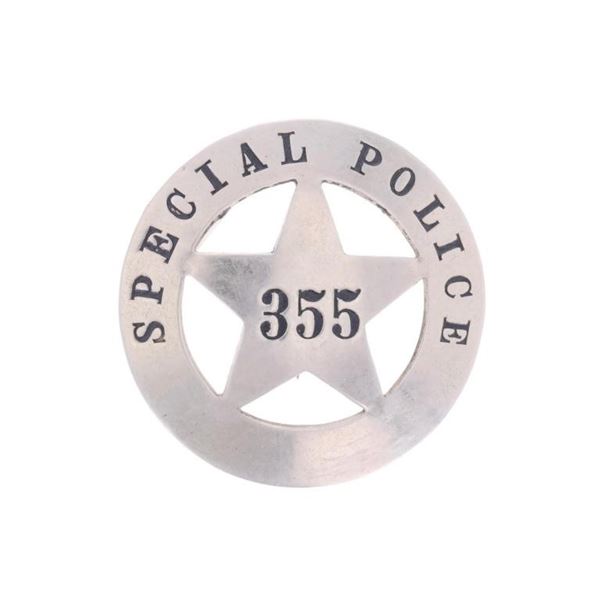 Arizona Territory Special Police 355 Badge c 1880s