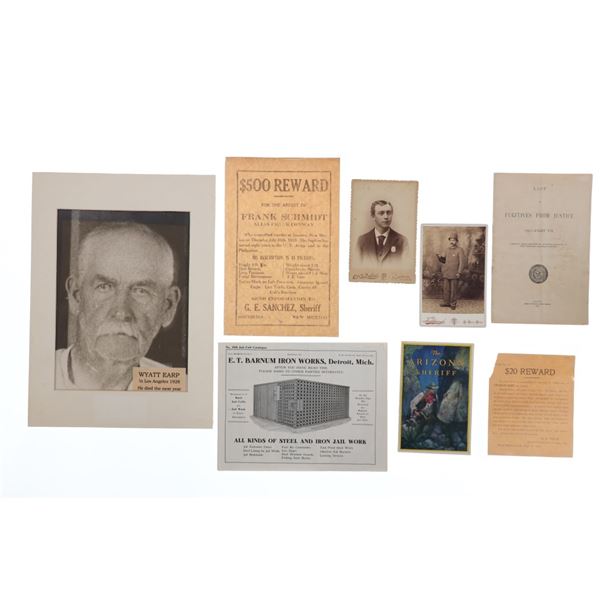 Wyatt Earp & Lawmen Ephemera ca. 1890-1900's