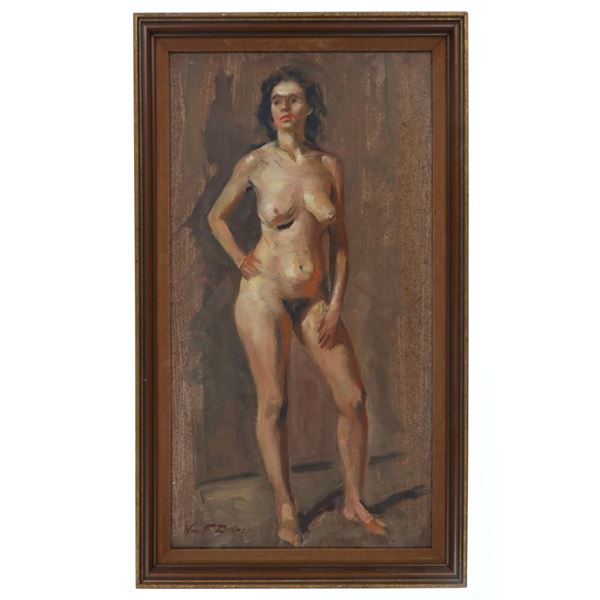 William F. Draper (1912-2003) Nude Oil On Canvas