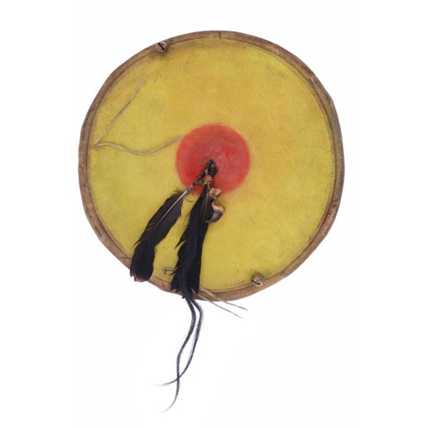 Beautiful Kiowa Painted Hide Medicine Shield