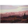 Image 7 : Michael Coleman (1946-) Oil of Tipi Camp at Sunset