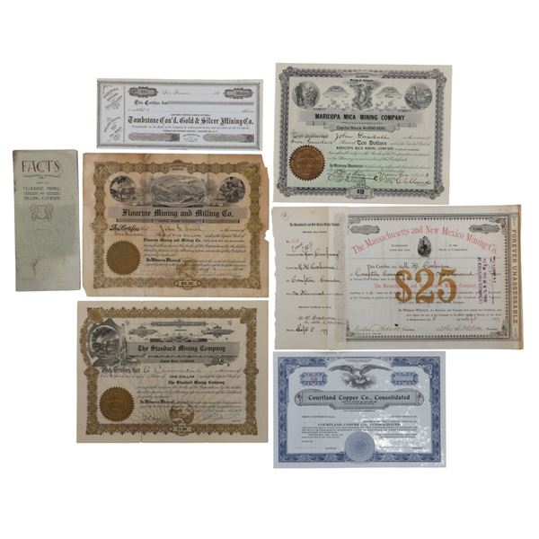 Arizona and New Mexico Territories Mining Stocks