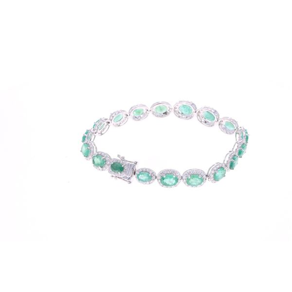 13.97ct Emeralds, Diamonds & Platinum Bracelet