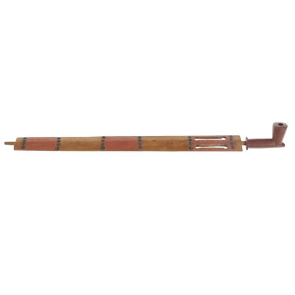 Ca. 1870 Sioux Puzzle Stem Catlinite Pipe