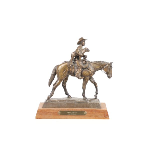 J.C. Dye "Dog Tired" Bronze Sculpture c. 1994