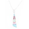 Image 1 : Navajo Sterling Multi-Stone Inlay Pendant Necklace