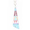 Image 2 : Navajo Sterling Multi-Stone Inlay Pendant Necklace