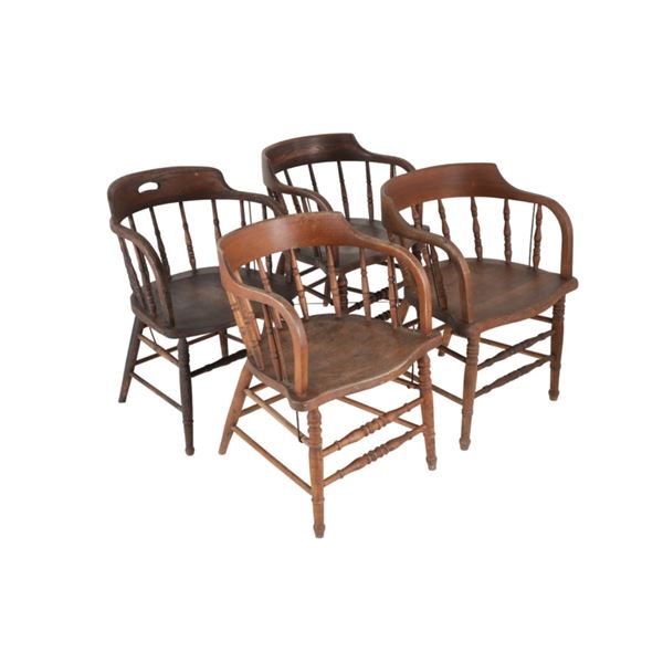 Ca. 1870's Gambling Steamboat Poker Table Chairs