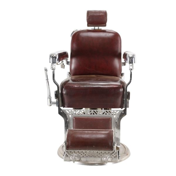 Vintage Koken Hydraulic Barber Chair, ca. 1940-50s