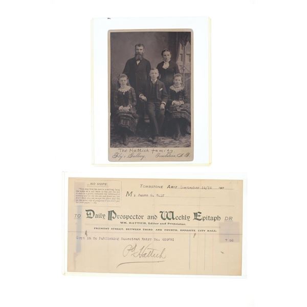 CS Fly "The Hattich Family" Cabinet Card & Receipt