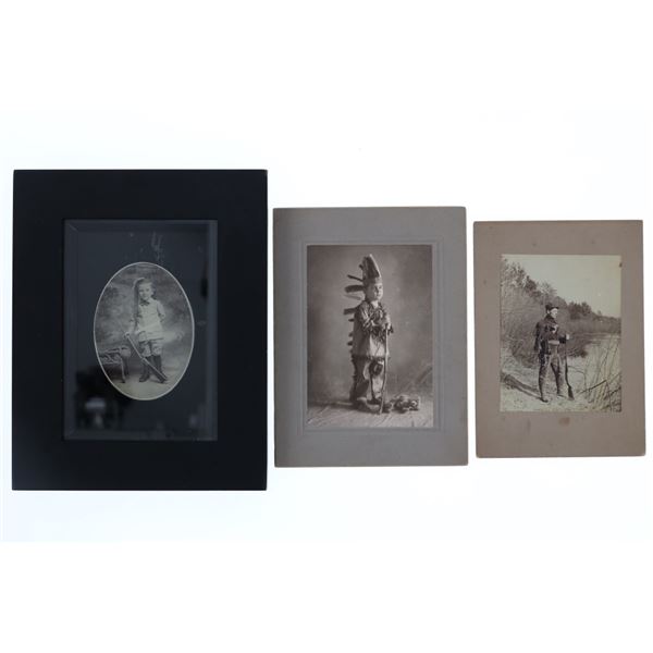 Young Teen / Children & Rifle Original Photos (3)