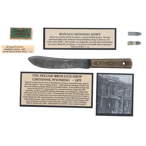 Freund Bros Gun Shop Buffalo Skinning Knife & Ammo