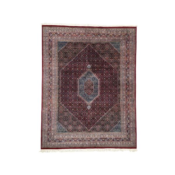Vintage Herati Pattern Antique Indian Wool Rug