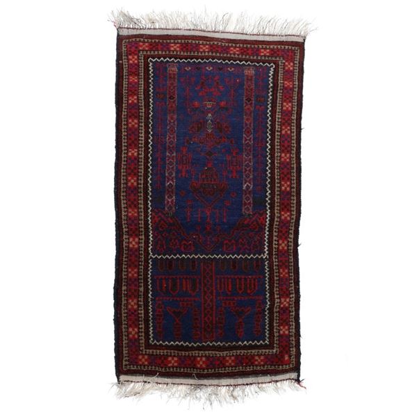 Persian Tribal Luri Sectional Prayer Rug c. 1940's