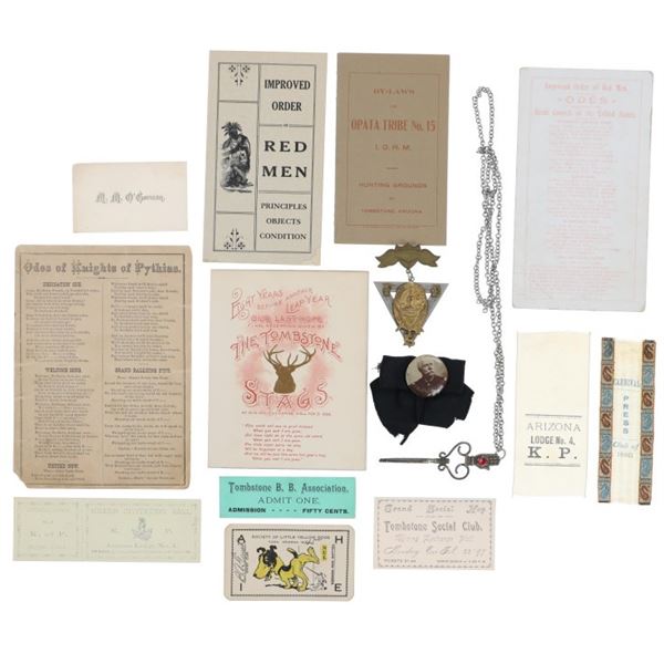 Tombstone Masonic / Club Ephemera 1880-1900s