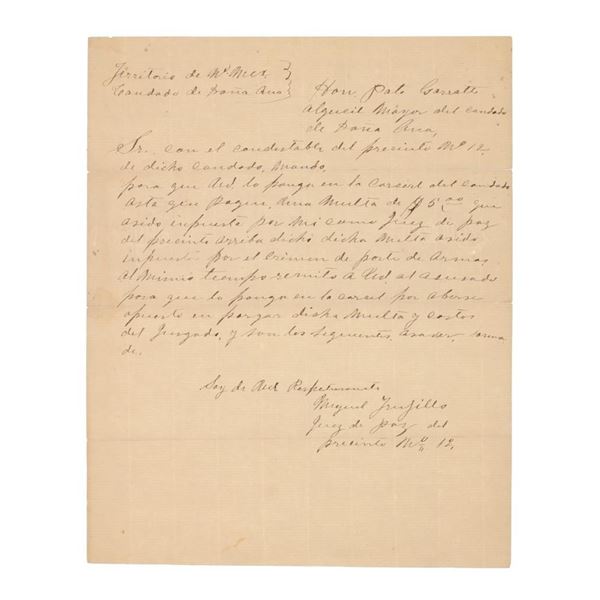 RARE Original Pat Garrett Court Document