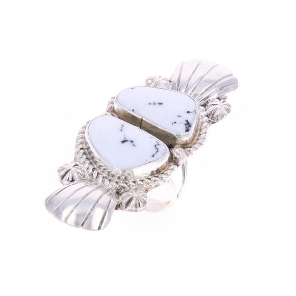 Navajo C. Tsosie Sterling & White Buffalo Ring