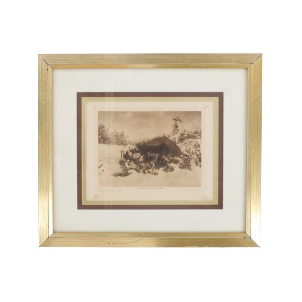 Ca. 1907 E.S. Curtis Walapai Winter Camp on Vellum