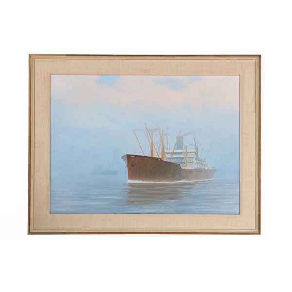 Robert D. Coe (1903-87) Pilot Aboard Oil On Canvas