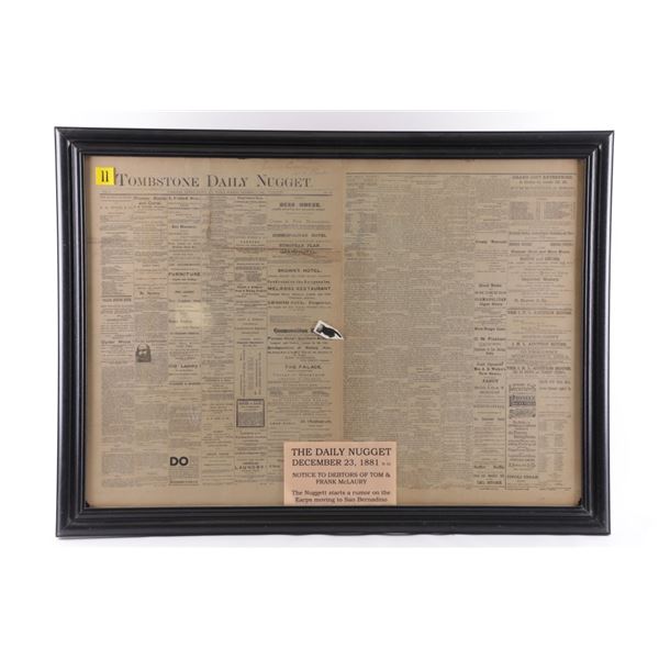 Tom & Frank McLaury Notice Daily Nugget Paper