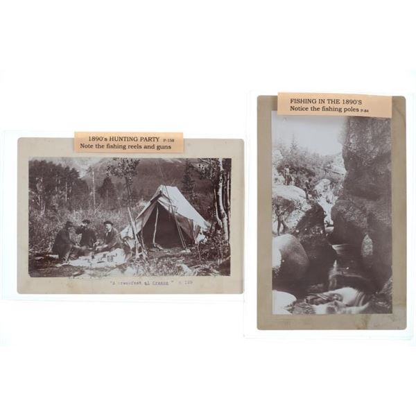 Ca. 1890 Hunting & Fishing Boudoir Cards