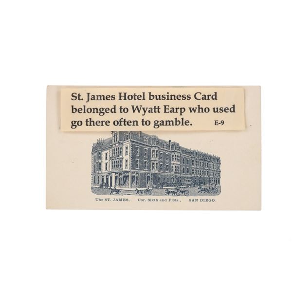 Rare Wyatt Earp St. James Hotel Business Card