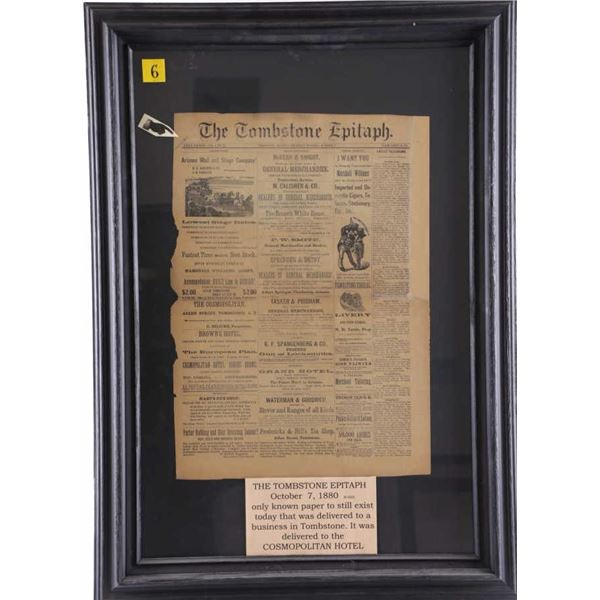The Tombstone Epitaph: Oct. 7, 1880 "Cosmopolitan"