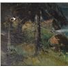 Image 10 : C. 1900's Callaheide "Fisherman Lake" Oil Painting