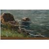 Image 16 : C. 1900's Callaheide "Fisherman Lake" Oil Painting