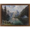Image 2 : C. 1900's Callaheide "Fisherman Lake" Oil Painting