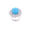 Image 1 : GGA 7.72 CTW Turquoise, Diamond & 14K Gold Ring