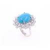 Image 2 : GGA 7.72 CTW Turquoise, Diamond & 14K Gold Ring