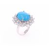 Image 4 : GGA 7.72 CTW Turquoise, Diamond & 14K Gold Ring