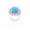 Image 5 : GGA 7.72 CTW Turquoise, Diamond & 14K Gold Ring