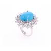 Image 6 : GGA 7.72 CTW Turquoise, Diamond & 14K Gold Ring