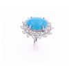 Image 7 : GGA 7.72 CTW Turquoise, Diamond & 14K Gold Ring