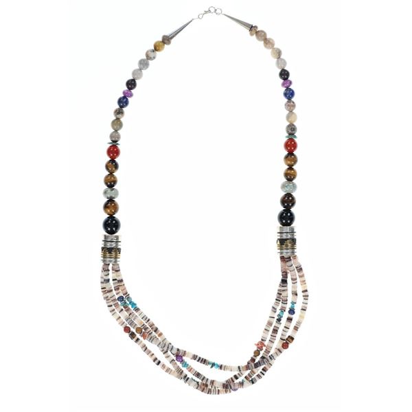 Navajo T&R Singer Sterling & Multi-stone Necklace