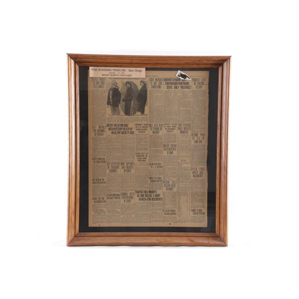 Wyatt Earp's Death Original Paper circa 1929