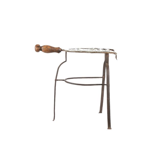 Antique Brass Forged Iron Phoenix Trivet, 1800s