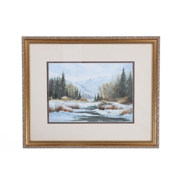 H. Anderson MT Artist "Glacier County" Watercolor