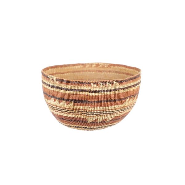 Yurok Klamoth Indian Polychrome Woven Basket 1920-