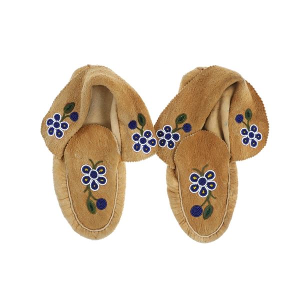 Ca. 1960's Flathead Hide Beaded Mocassins