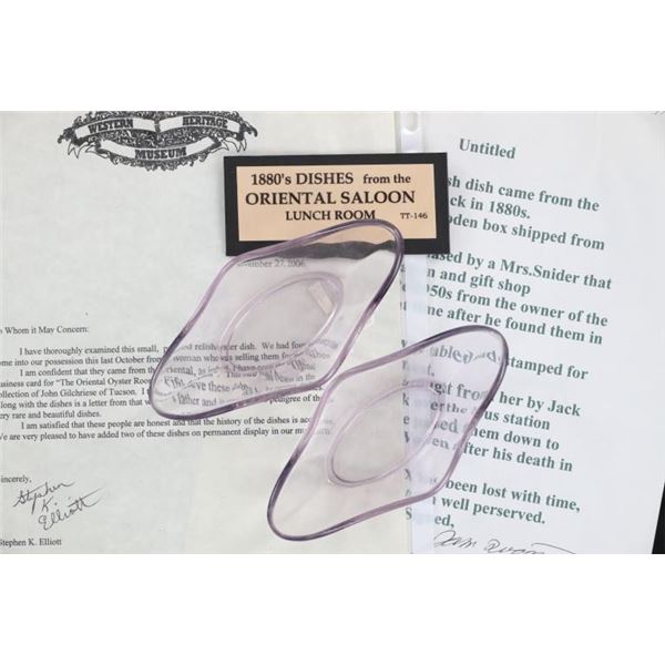 Ca. 1880s Oriental Saloon Purple Hue Oyster Dishes