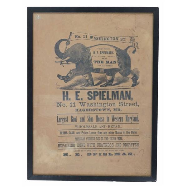 Rare 1850 Advertising Broadside H. E. Spielman