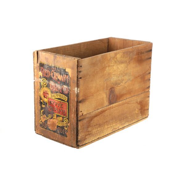 Hart Estate Red Crown Brand Stove Gasoline Crate