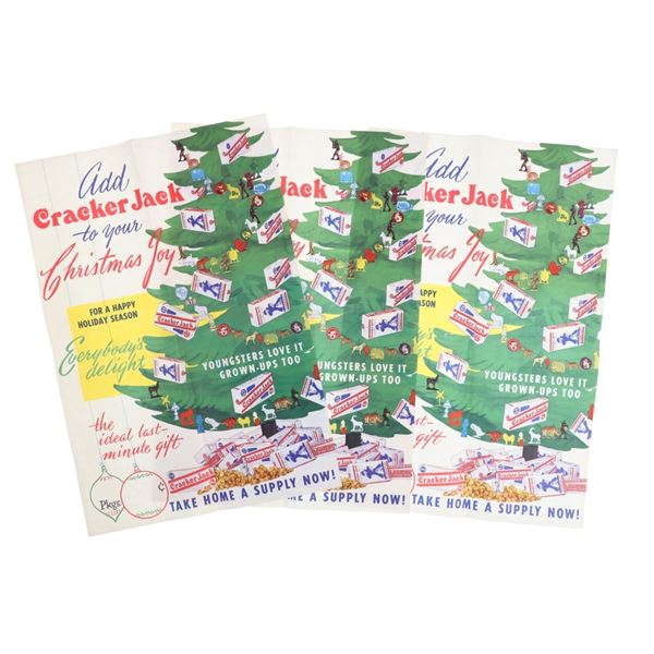 Original Cracker Jack Christmas Store Poster 1950s